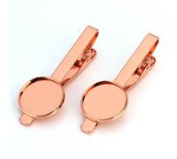 SQMSK 5.5CM 10 pz Fermagli per Capelli in Metallo Oro Rosa Vassoio Mollette per Capelli Vassoio Forcine per Capelli con Vassoio Vuoto Cornice Rotonda Impostazioni Vassoi per Forcina per Capelli