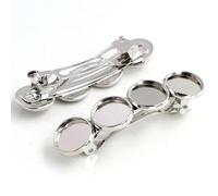 SQMSK 53 * 12MM 10 pz Argento Metallo Fermagli Per Capelli Vassoio Mollette Per Capelli Vassoio Capelli Bobby Pins Con Vassoio Vuoto Rotondo Lunetta Impostazioni Vassoi per Capelli Pin