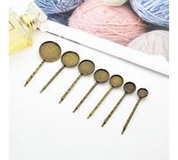 SQMSK 55 * 10-16MM 10 pz Retro Fermagli Per Capelli In Metallo Vassoio Mollette Per Capelli Vassoio Per Capelli Bobby Pin Con Vassoio Vuoto Rotondo Lunetta Impostazioni Vassoi per Capelli