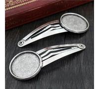 SQMSK 55 * 20MM 10 pz Argento Snap Fermagli Per Capelli Vassoio Barrettes Vassoio Capelli Bobby Pin Con Vassoio Vuoto Rotondo Lunetta impostazioni vassoi per Capelli Pin FAI DA TE