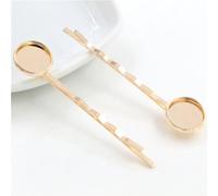 SQMSK 60 * 12MM 10 pz Argento Metallo Fermagli Per Capelli Vassoio Mollette Per Capelli Vassoio Capelli Bobby Pin Con Vassoio Vuoto Rotondo Lunetta Impostazioni Vassoi per Capelli Pin