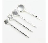 SQMSK 60 * 20MM 10 pz Argento Metallo Fermagli Per Capelli Vassoio Mollette Per Capelli Vassoio Capelli Bobby Pins Con Vassoio Vuoto Rotondo Lunetta Impostazioni Vassoi per Capelli Pin