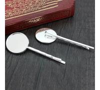 SQMSK 60 * 20MM 10 pz Argento Metallo Fermagli Per Capelli Vassoio Mollette Per Capelli Vassoio Capelli Bobby Pins Con Vassoio Vuoto Rotondo Lunetta Impostazioni Vassoi per Capelli Pin