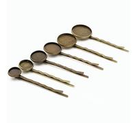 SQMSK 60 * 20MM 10 pz Argento Metallo Fermagli Per Capelli Vassoio Mollette Per Capelli Vassoio Capelli Bobby Pins Con Vassoio Vuoto Rotondo Lunetta Impostazioni Vassoi per Capelli Pin