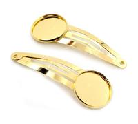SQMSK 60 * 20MM 10 pz Oro Rosa Snap Fermagli Per Capelli Vassoio Barrettes Vassoio Capelli Bobby Pins Con Vassoio Vuoto Rotondo Lunetta Impostazioni Vassoi per Capelli Pin Fai Da Te