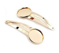 SQMSK 60 * 20MM 10 pz Oro Rosa Snap Fermagli Per Capelli Vassoio Barrettes Vassoio Capelli Bobby Pins Con Vassoio Vuoto Rotondo Lunetta Impostazioni Vassoi per Capelli Pin Fai Da Te