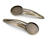 SQMSK 60 * 20MM 10 pz Oro Rosa Snap Fermagli Per Capelli Vassoio Barrettes Vassoio Capelli Bobby Pins Con Vassoio Vuoto Rotondo Lunetta Impostazioni Vassoi per Capelli Pin Fai Da Te