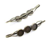 SQMSK 70 * 10MM 6 pz Retro Fermagli Per Capelli In Metallo Vassoio Mollette Per Capelli Vassoio Perni Per Capelli Con Vassoio Vuoto Cornice Rotonda Impostazioni Vassoi per Perno Di Capelli