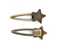 SQMSK 73 * 30MM 50 pz Stella Fermagli per Capelli in Metallo Vassoio Mollette per Capelli Vassoio Per Capelli Bobby Pin con Vassoio Vuoto Cornice Rotonda Impostazioni Vassoi per Perno di Capelli