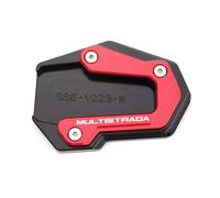 SQNYDH Cavalletto Laterale per Moto, Appoggio per Piede, per Ducati Multistrada V2 V2S V4 V4S 2022 2023 2024, Piastra di Estensione Cuscinetto Staffa Laterale Moto(Rosso)