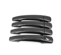 SQNYDH Copertura Maniglia Coprimaniglia Esterna Per Auto Per Peugeot 207 308 407 2004-2010 Coperture Decorative Argento Effetto Fibra Di Carbonio Porta Esterna Auto(Nero 2)