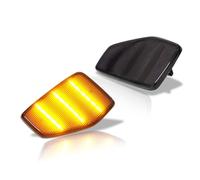 SQOFHA Indicatori di Direzione 2 Pezzi Per Hummer Per H3 Per H3T 2005-2010 Trasparente Fumé LED Completo Ambra Bianco Luci Posizione Laterali Anteriori(Smoked Lens Amber)