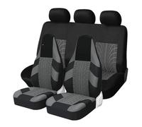 SQOFJDF Copri-Sedile Coprisedili Per Kia Per Rio 2005 Coprisedili Per Auto A Benna Alta Universal Fit Set Completo Tracce Di Pneumatici Protezioni Per Seggiolini Stampate(FULL GRAY)