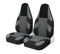 SQOFJDF Copri-Sedile Coprisedili Per Kia Per Rio 2005 Coprisedili Per Auto A Benna Alta Universal Fit Set Completo Tracce Di Pneumatici Protezioni Per Seggiolini Stampate(2pcs GRAY)