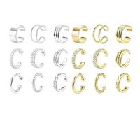 SQOYEI 9/12/18/24 Pezzi Cartilagine Fake Piercing Ear Cuff Regolabile, Portatile Orecchini a Clip per Riunioni Di Famiglia, Viaggio Orecchini Senza Buco(Set A 18PCS)