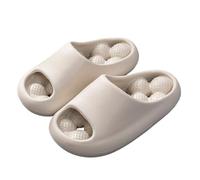 SQOYEI Bagno Antiscivolo Scarpe da Massaggio, A Prova Di Odore Pantofole per Digitopressione per I Genitori, Partner Pantofole per Massaggio Famiglia(Beige,40-41 EU)