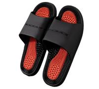 SQOYEI Pantofole per Massaggio a Prova Di Odore, Al Coperto Muto Scarpe da Massaggio Antiscivolo Pantofole per Digitopressione per Gli Amici, Anziani(Nero,44-45 EU)