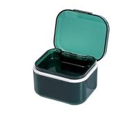 SQOYEI Pc Contenitore per Apparecchi Ortodontici Porta Apparecchio Denti Sigillato e a Prova di perdite Porta Bite Dentale con Cestello di Scarico, Ufficio(Verde)