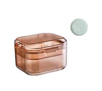 SQOYEI Pc Porta Apparecchio Denti Design a 3 Strati con Cestello di Scarico, Portatile Porta Bite Dentale, Contenitore per L'ammollo Della Dentiera(Arancia,B)