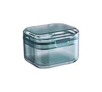 SQOYEI Pc Porta Apparecchio Denti Design a 3 Strati con Cestello di Scarico, Portatile Porta Bite Dentale, Contenitore per L'ammollo Della Dentiera(Blu,A)