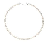SQPZM Collana di Perle per Donna in Perle d'Acqua Dolce Naturali, Bianco Naturale con Luce Elegante, Gioiello Classico per Tutti i Giorni e Occasioni Speciali