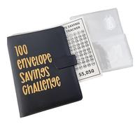 SQQCREATO Diario Libro della sfida del risparmio di buste, set libri da collezione con raccoglitori ad anelli, completo supporto
