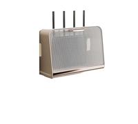 SQQCREATO Porta Modem Da Parete Scatola portaoggetti for scaffale for router WiFi wireless da appendere al muro Custodia for cavo metallico Staffa di alimentazione Organizzatore Plug Board(Beige 4)