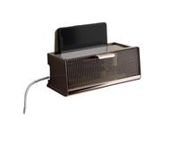 SQQCREATO Porta Modem Da Parete Scatola portaoggetti for scaffale for router WiFi wireless da appendere al muro Custodia for cavo metallico Staffa di alimentazione Organizzatore Plug Board(Coffee 1)