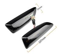 SQRHDF indicatore direzione Lenti trasparenti e fumé LED Indicatori di direzione laterali Luci ambra dinamiche per Opel per Astra J 2009-2015 Freccia Retrovisore(Smoky-black)