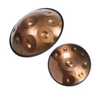 SQSXCKIQ 440hz Handpan Steel Adulti Handpan Drum 22 Pollici Strumento Dorato in re minore 9/10/12 Note 432hz con Borsa Morbida Hand Pan Mallets Staffa (Colore: Oro-440H, Dimensioni: 10 Note)