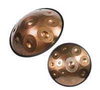 SQSXCKIQ 440hz Handpan Steel Adulti Handpan Drum 22 Pollici Strumento Dorato in re minore 9/10/12 Note 432hz con Borsa Morbida Hand Pan Mallets Staffa (Colore: oro-432Hz, Dimensioni: 12 Note)