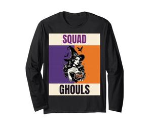 Squad Ghouls Strega Halloween Spooky Zucca Maglia a Manica