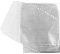 SQUADO - 100 bustine per CD e DVD trasparenti in plastica pvc con aletta di chiusura