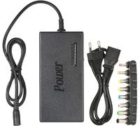 SQUADO Adattatore CA universale per caricabatterie per laptop da 120W con 8 convertitori per spina jack CC da 12 V a 24 V Caricatore portatile regolabile Spina europea