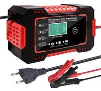 SQUADO Caricabatteria Mantenitore Auto 6A 12V - Schermo LCD, Protezioni Avanzate per Batterie al Piombo Riparazione Impulsi per Batterie