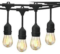 SQUADO Catena Luminosa da Esterno 10M, 10 Lampadine LED S14 in Plastica, Bianco Caldo 2700K, IP65 Impermeabile, per Gazebo, Terrazza, Festa, Natale