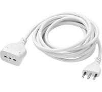 SQUADO Cavo di Prolunga Elettrica Bipasso, 3 Metri, 16A-10A, Bianco