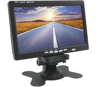 SQUADO Monitor LCD TFT 7 Pollici, Display a Colori, 2 Ingressi Video RCA, Supporto Regolabile, per Videosorveglianza