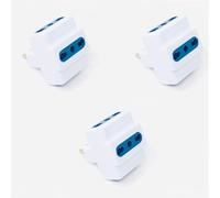 SQUADO SET 3 AdattatorI, Spina Bipasso 16A/10A Universale, Presa Multipla 3 Posti, Bianco e Blu