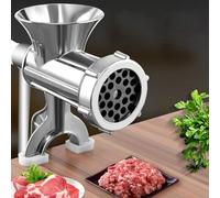 SQUADO Tritacarne Manuale in Alluminio con Insaccatrice - Macchina per Macinare Carne, Salsicce e Mais, Trita Carne Manuale da Cucina con Morsetto da Tavolo