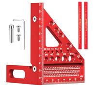 Squadra 3D Speed Square, 22,5-90° in lega di alluminio combinata con 2 penne per la lavorazione del legno, multifunzione ad alta precisione, set quadrato con 11 diversi fori e ausilio di