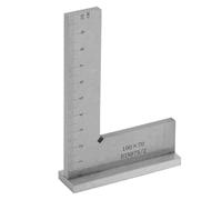Squadra a Cappello 100x70 mm, 90 Gradi Squadretta da Carpentiere con Base e Scala DIN 875, Squadra Righello Metallo, Squadra da Fabbro per Carpentieri Laboratorio Ingegnere Macchina