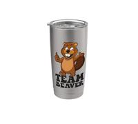 Squadra Castoro E Castoro Costume Da Boscaiolo Dam Beaver Bicchiere termico in acciaio inox doppia parete