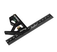 Squadra combinata Faithfull Prestige in alluminio nero da 150mm (6 pol) - Strumento di misurazione e tracciamento multifunzione con livella a bolla e traccia per la lavorazione del legno e dei metalli