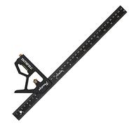 Squadra combinata Faithfull Prestige in alluminio nero da 400mm (16pol) - Strumento di misurazione e tracciamento multifunzione con livella a bolla e traccia per la lavorazione del legno e dei metalli