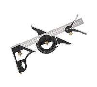 Squadra Combinata Righello ad Angolo da 300 mm Combinazione di Righello da 0-180 Gradi con Livella a Bolla per Misurazione Marcatura Layout