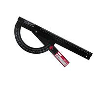 Squadra con Riga e Goniometro in Metallo, 30 cm con Regolazione 0-180°, con Dado a Galletto per Bloccaggio Posizione