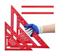 Squadra da carpentiere, 2 pezzi (180 mm e 300 mm / 7"-12") - Strumento di precisione per angoli retti, squadra da carpentiere in metallo per misurazioni precise a 45° e 90°, con perno piatto.