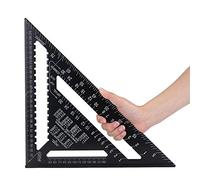 Squadra da carpentiere, in alluminio, con finitura nera ossidata, con strumento per disegnare forme, 30,5 cm