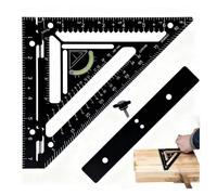 Squadra da falegname, 19 cm, in alluminio, con livello, multifunzione, strumento di layout per la lavorazione del legno, con scanalatura di marcatura e punto di rotazione per una misurazione precisa
